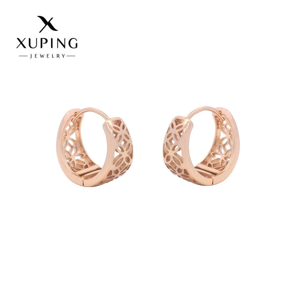 Wholesale Women's Alloy Geometric Hollow Flower Electroplated Earrings