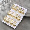 Wholesale Women's Alloy Geometric Hollow Flower Electroplated Earrings