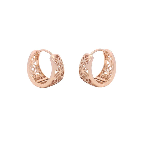 Wholesale Women's Alloy Geometric Hollow Flower Electroplated Earrings