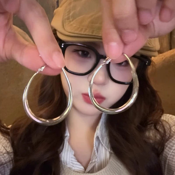 Wholesale Women's Alloy Geometric Hoop Earrings With 925 Silver Needle And Electroplating