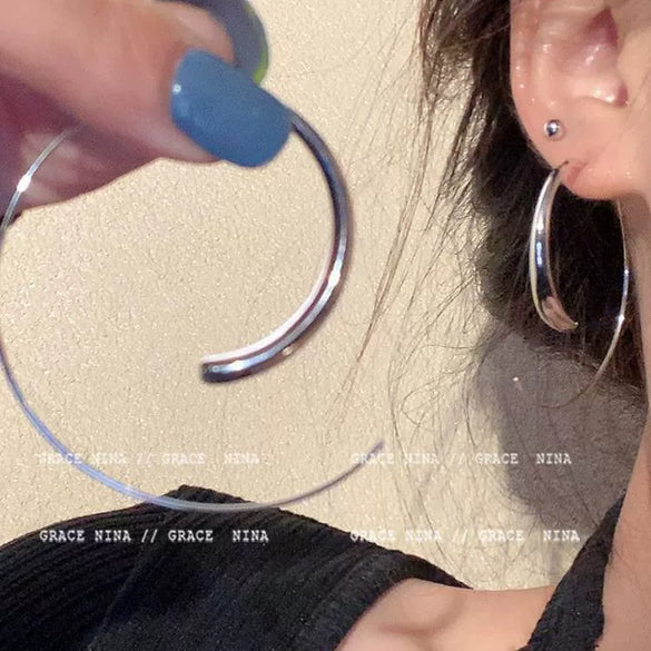 Wholesale Women's Alloy Geometric Hoop Earrings With 925 Silver Needle And Electroplating