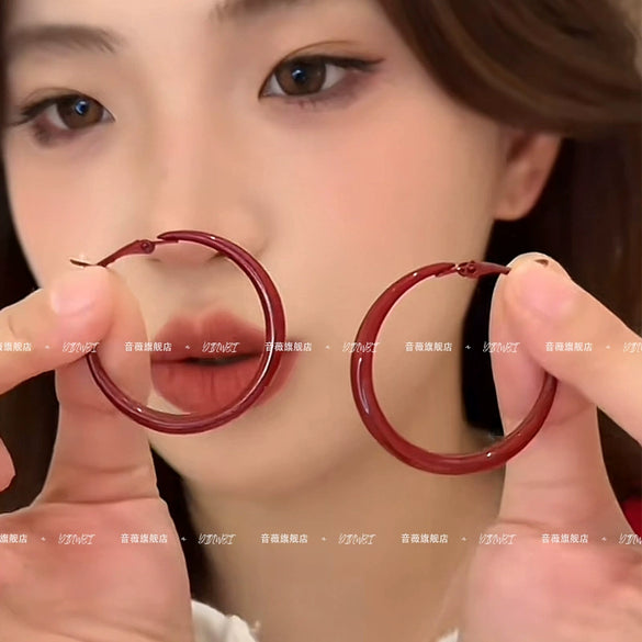 Wholesale Women's Alloy Geometric Hoop Earrings With 925 Silver Needle And Electroplating