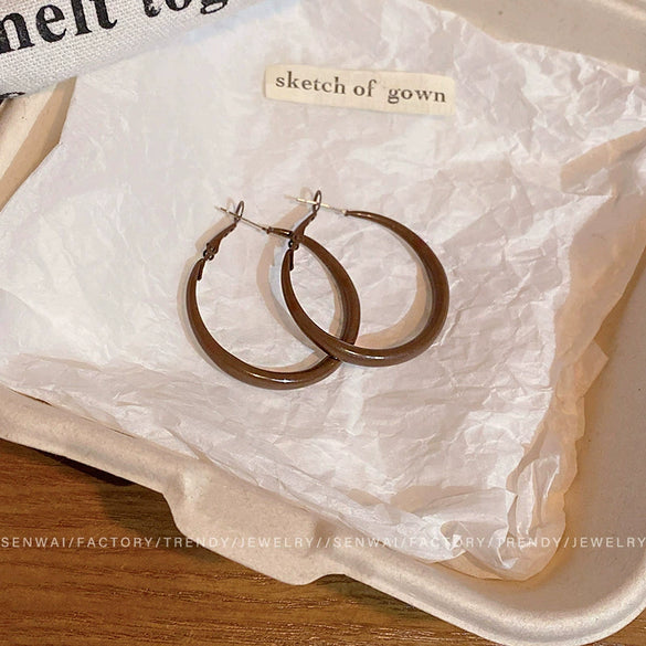 Wholesale Women's Alloy Geometric Hoop Earrings With 925 Silver Needle And Electroplating