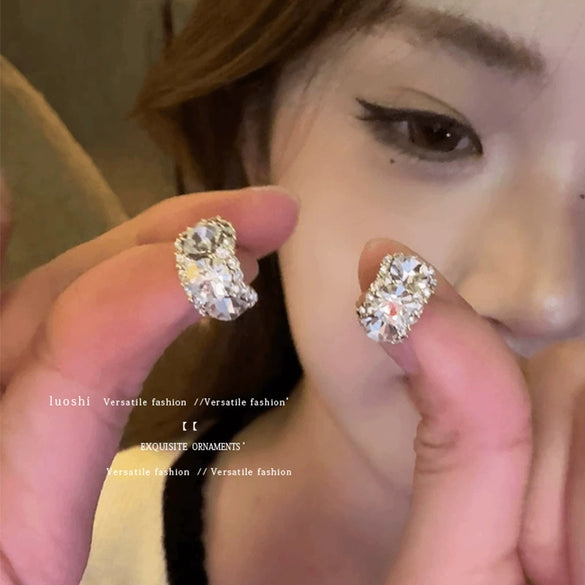 Wholesale Women's Alloy Geometric Hoop Earrings With 925 Silver Needle And Electroplating