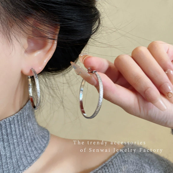 Wholesale Women's Alloy Geometric Hoop Earrings With 925 Silver Needle And Electroplating
