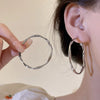 Wholesale Women's Alloy Geometric Hoop Earrings With 925 Silver Needle And Electroplating