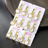 Wholesale Women's Alloy Geometric Inlaid Zircon Electroplated Elegant Ear Buckle Earrings