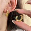Wholesale Women's Alloy Geometric Irregular C Word Earrings With Electroplating Design