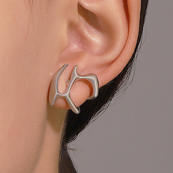 Wholesale Women's Alloy Geometric Irregular Liquid Hollow Electroplated Earrings