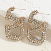 Wholesale Women's Alloy Geometric Letter V Inlaid Rhinestone Stud Earrings