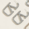 Wholesale Women's Alloy Geometric Letter V Inlaid Rhinestone Stud Earrings