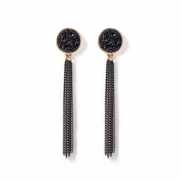 Wholesale Women's Alloy Geometric Long Tassel Earrings With Electroplating Simple Style