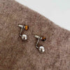 Wholesale Women's Alloy Geometric Maillard Style Earrings With Silver Needle And Electroplating