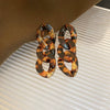 Wholesale Women's Alloy Geometric Maillard Style Earrings With Silver Needle And Electroplating