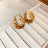 Wholesale Women's Alloy Geometric Maillard Style Earrings With Silver Needle And Electroplating