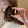 Wholesale Women's Alloy Geometric Maillard Style Earrings With Silver Needle And Electroplating