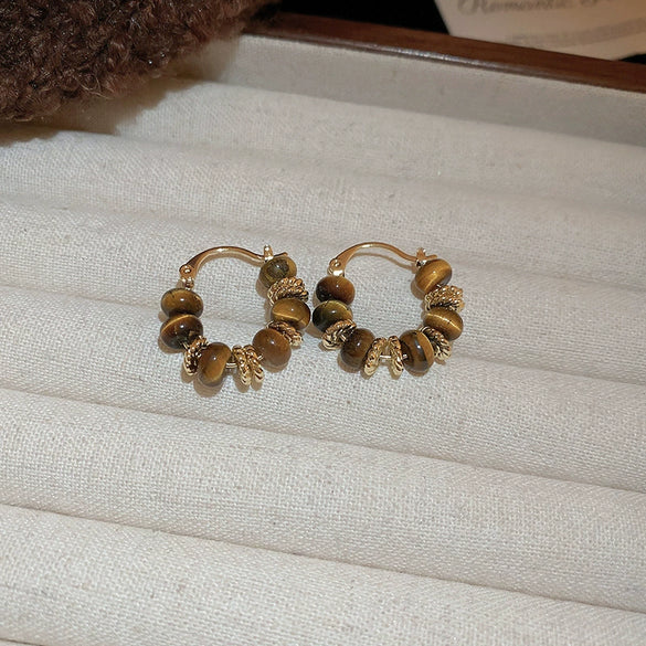 Wholesale Women's Alloy Geometric Maillard Style Earrings With Silver Needle And Electroplating