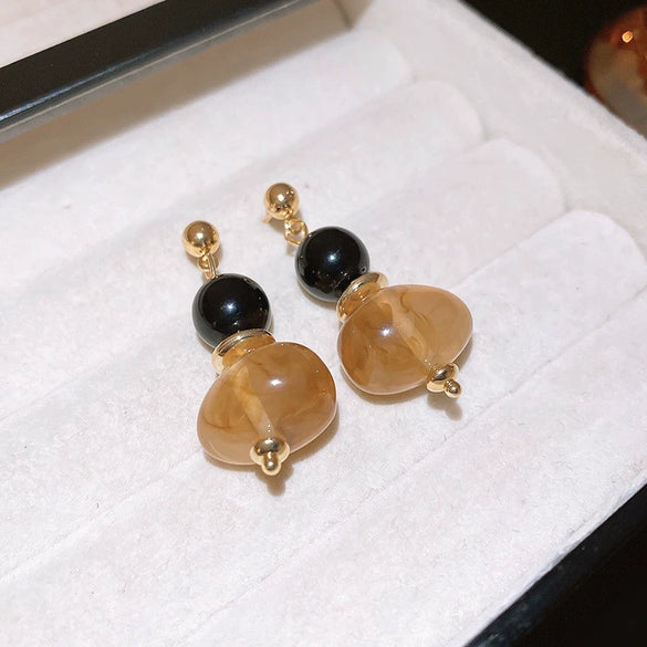 Wholesale Women's Alloy Geometric Maillard Style Earrings With Silver Needle And Electroplating
