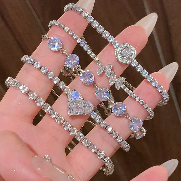 Wholesale Women's Alloy Geometric Microinlay Bracelet