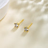 Wholesale Women's Alloy Geometric Minimalist Fourclaw Single Zircon Electroplated Earrings