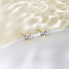 Wholesale Women's Alloy Geometric Minimalist Fourclaw Single Zircon Electroplated Earrings