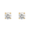 Wholesale Women's Alloy Geometric Minimalist Fourclaw Single Zircon Electroplated Earrings