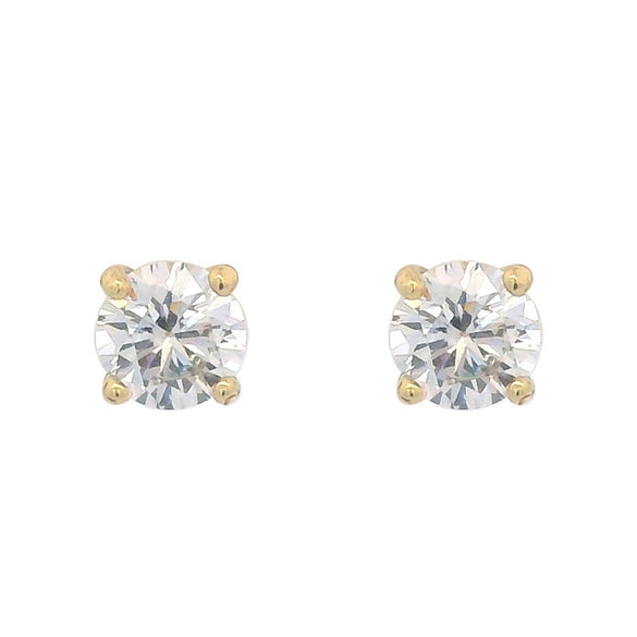 Wholesale Women's Alloy Geometric Minimalist Fourclaw Single Zircon Electroplated Earrings