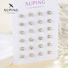 Wholesale Women's Alloy Geometric Minimalist Fourclaw Single Zircon Electroplated Earrings