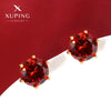 Wholesale Women's Alloy Geometric Minimalist Sixclaw Inlay Round Gemstone Red Earrings Electroplated