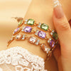 Wholesale Women's Alloy Geometric Multicolor Crystal Zircon Bracelet Set With Gemstones