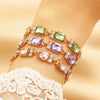 Wholesale Women's Alloy Geometric Multicolor Crystal Zircon Bracelet Set With Gemstones