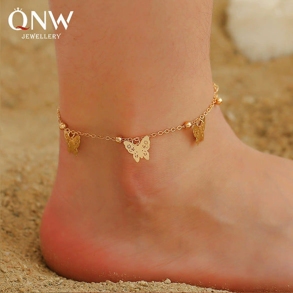 Wholesale Women's Alloy Geometric Multilayer Chain Anklet Foot Accessories
