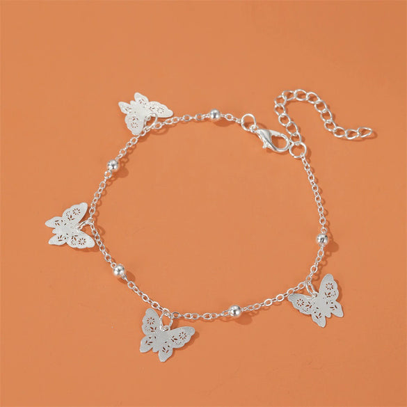 Wholesale Women's Alloy Geometric Multilayer Chain Anklet Foot Accessories