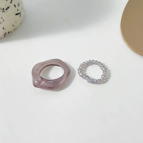 Wholesale Women's Alloy Geometric Multipiece Ring Set With Electroplating Design