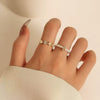 Wholesale Women's Alloy Geometric Multipiece Ring Set With Electroplating Design