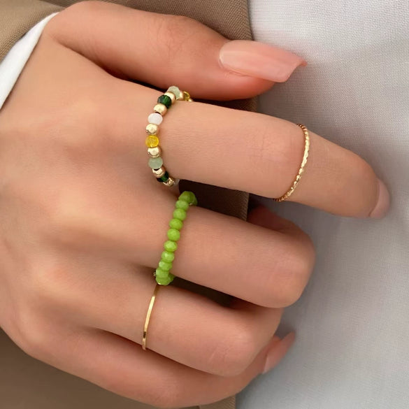 Wholesale Women's Alloy Geometric Multipiece Ring Set With Electroplating Design