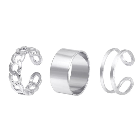 Wholesale Women's Alloy Geometric Open Ring Suit With Electroplating Treatment