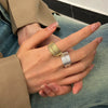 Wholesale Women's Alloy Geometric Open Ring With Electroplating Light Luxury Multilayer Design