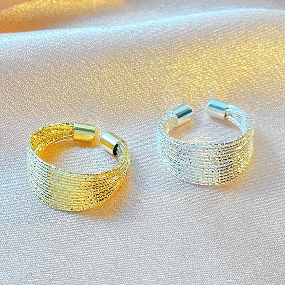 Wholesale Women's Alloy Geometric Open Ring With Electroplating Light Luxury Multilayer Design