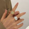 Wholesale Women's Alloy Geometric Open Ring With Electroplating Light Luxury Multilayer Design