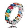 Wholesale Women's Alloy Geometric Oval Rainbow Zircon Ring With Electroplating