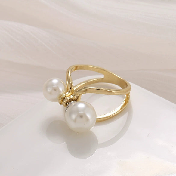 Wholesale Women's Alloy Geometric Pearl Brooch And Scarf Buckle With Electroplating