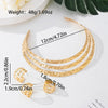 Wholesale Women's Alloy Geometric Plants Flowers Electroplated Hollow Multilayer Choker Ring And Earring Set Fashion Jewelry Accessories
