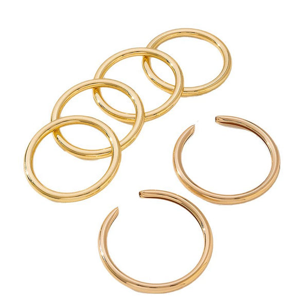 Wholesale Women's Alloy Geometric Plants Flowers Style Electroplated Jewelry Set With Bracelet And Hoop Earrings