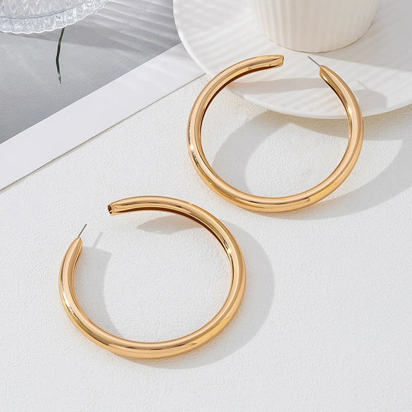 Wholesale Women's Alloy Geometric Plants Flowers Style Electroplated Jewelry Set With Bracelet And Hoop Earrings