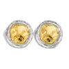 Wholesale Women's Alloy Geometric Pleated Bright Round Electroplated Earrings