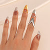 Wholesale Women's Alloy Geometric Pointed Nail Ring Set Jewelry With Electroplating And Ins Style