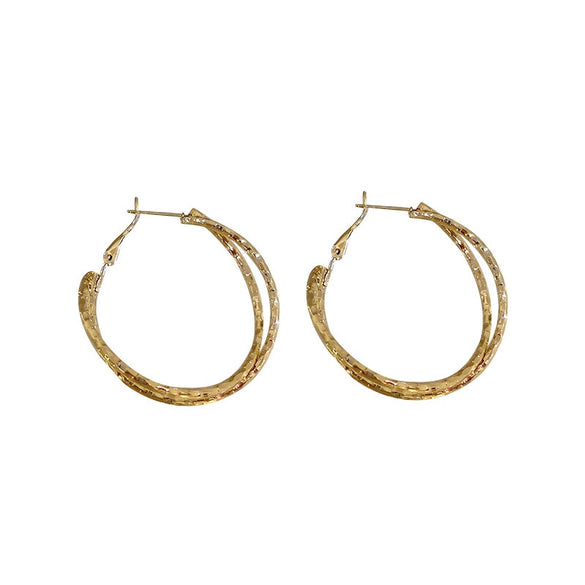 Wholesale Women's Alloy Geometric Round Cross Earrings With Electroplating Retro Temperament And Light Luxury Design