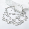 Wholesale Women's Alloy Geometric Round Pendant Necklace With Diamond Design And Snake Bone Chain Retro Cold Style