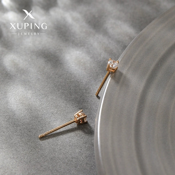 Wholesale Women's Alloy Geometric Simple Style Electroplated Fourclaw Single Zircon Earring Ear Bone Nail
